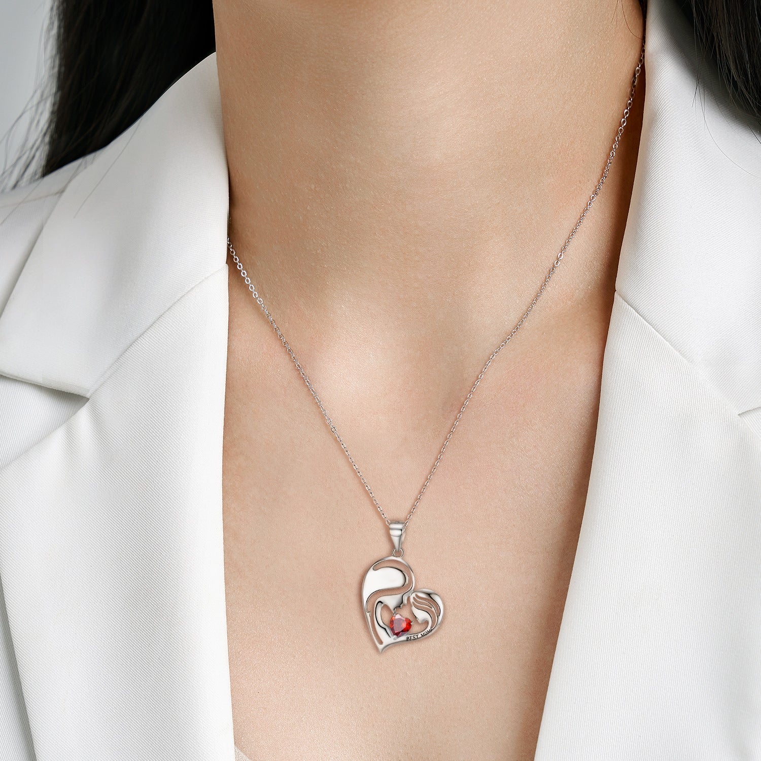 S925 Sterling Silver Best Mom Necklace Mother's Day Series Necklace - 4 - CJ