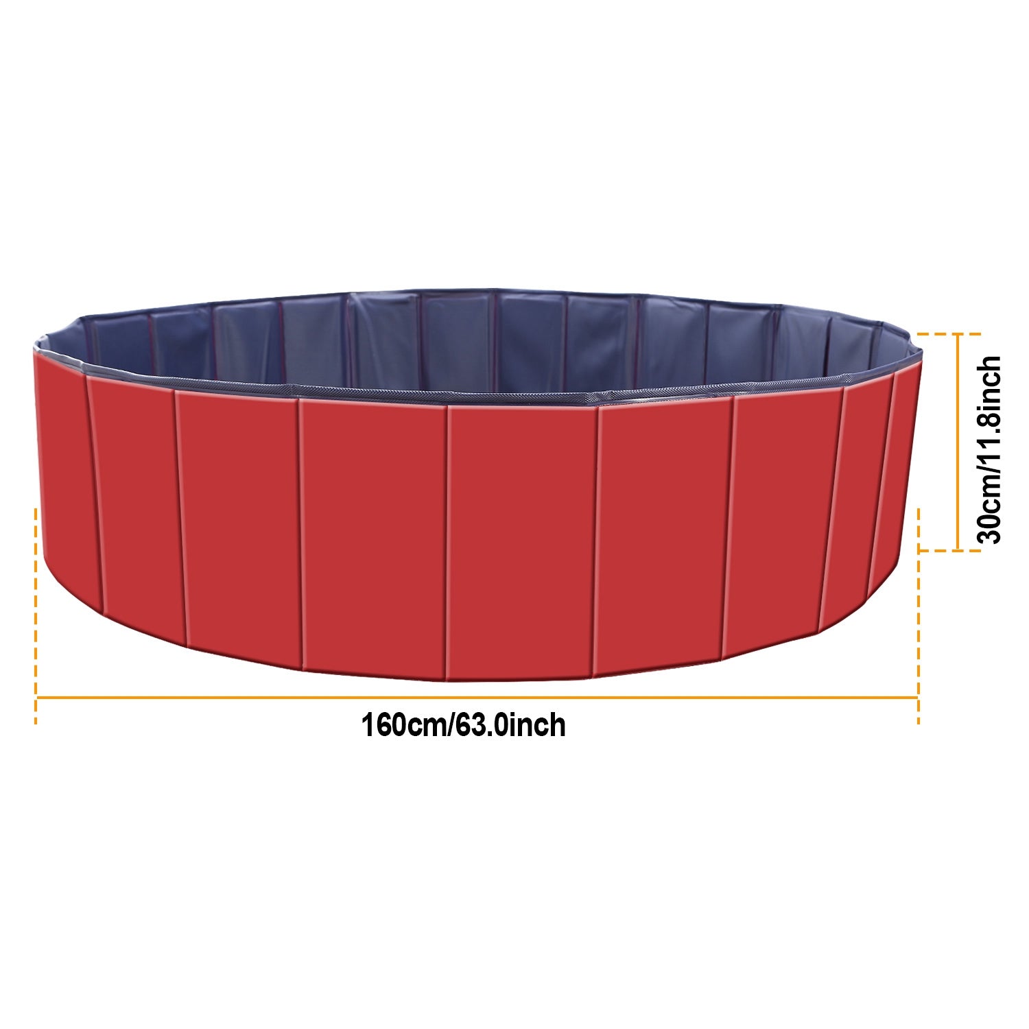 1Pc 160 X 160 X 30cm - 63.0 X 63.0 X 11.8inch Foldable Pet Swimming Pool PVC Dog Swim Pool Bathing Tub Playmat Pools - 5 - CJ
