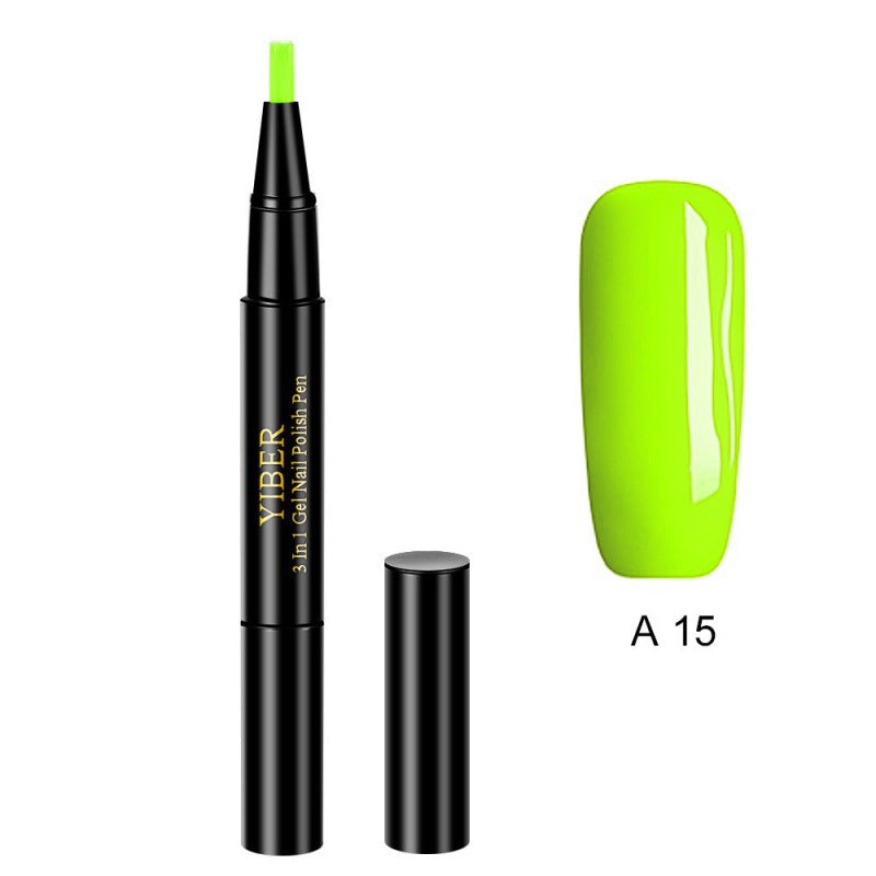 5pcs Nail Polish Pen 3 In 1 One Step Glue Pen Multicolor - 0 - CJ