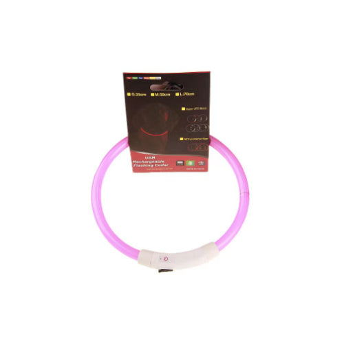 Pet Flashing Collar USB Rechargeable Glowing Necklace Safety Collar Light Up Collars For Night Walking Electric Dog Collar Neon - 0 - CJ - Powder - Optical fiber 70cm - CJGX134969621UF