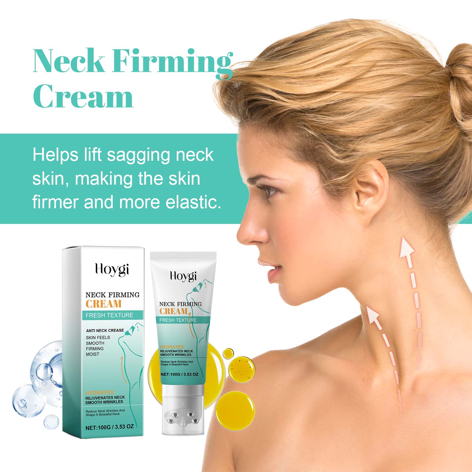 Hoygi Neck Firming Cream, Lighten Neck Lines Firming Brightening Skin Hydrating Anti - Wrinkle Firming Lifting Cream - 5 - CJ