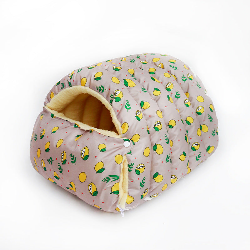 Four Seasons Universal Removable Washable House Closed Cat Kennel Enclosed Cat Nest Sleeping Bag With Plus Space - 0 - CJ