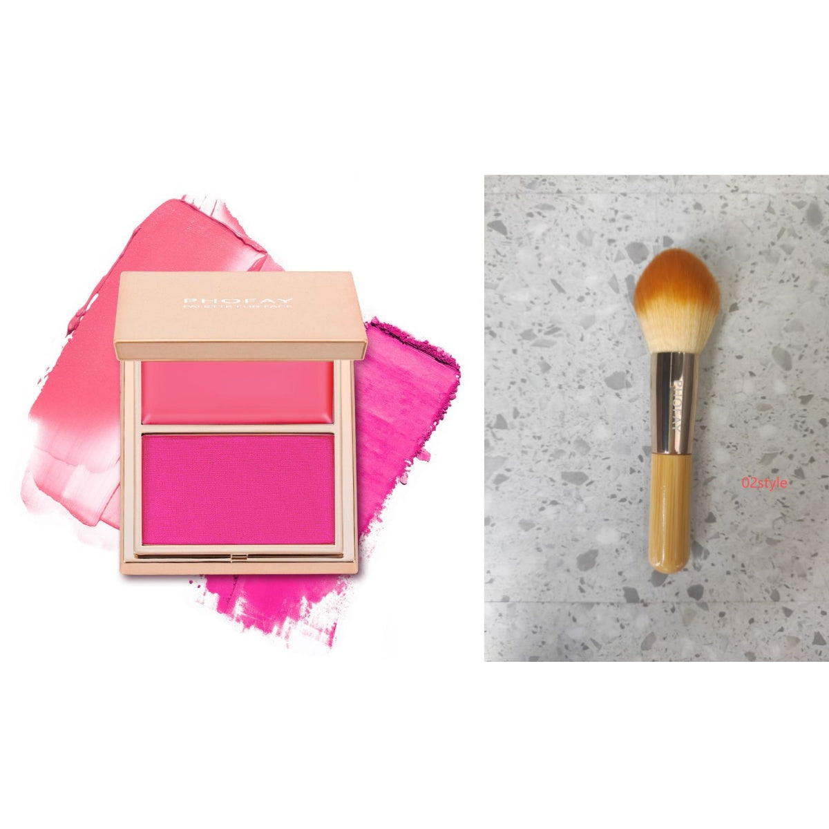 PHOFAY Double - Take Cream & Powder Blush Duo - 4 - CJ - 1PCS - Color code05 Set - CJCZ204749120TG