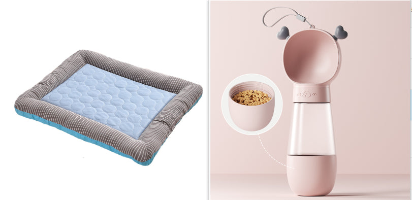Pet Cooling Pad Bed For Dogs Cats Puppy Kitten Cool Mat Pet Blanket Ice Silk Material Soft For Summer Sleeping Blue Breathable - 0 - CJ - Blue set2 - L - CJJT100652116PK