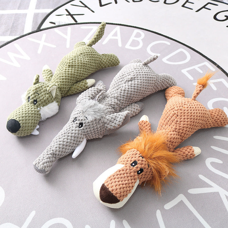 Plush Cartoon Puppy Dog Toy Pet Dog Chew Squeak Toys For Small Dogs Teeth Grinding Pet Products Dog Accessories - 5 - CJ