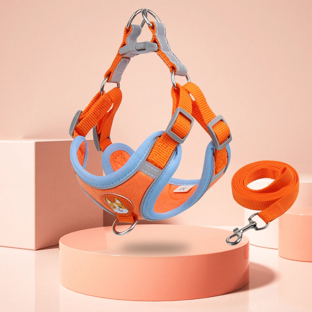 New Dog Leash And Harness Set Pet Dog Harness And Leash Set Adjustable Puppy Cat Harness Vest Reflective Walking No Pull Lead Leash For Small Dogs Chihuahua - 5 - CJ