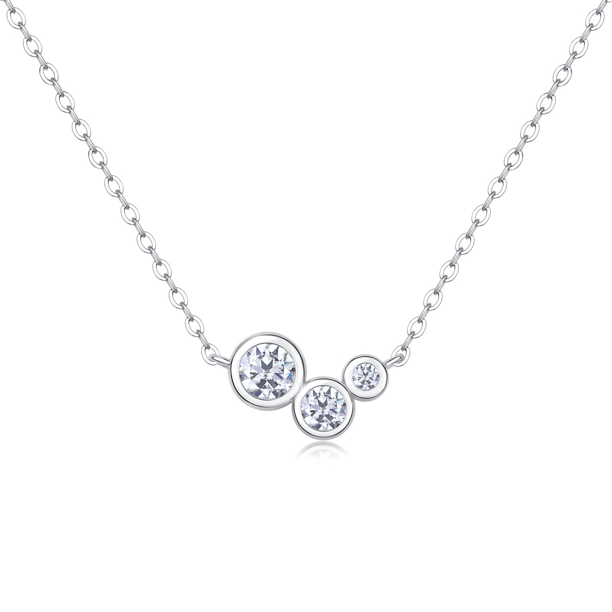1White Dew Luxury Fashion Diamond Pendant Necklace Set With Mosan Diamond Silver Ornaments Prohibit TikTok sales - 5 - CJ