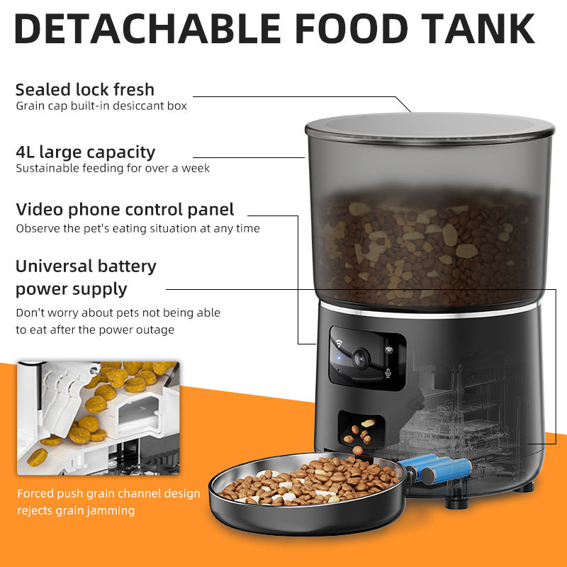 Pet 4L Smart Graffiti APP Automatic Pet Feeder - 0 - CJ