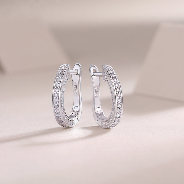 1Highlight - S925 Moissanite Sterling Silver Earrings With Platinum - plated Stud Earrings, Fashionable, Trendy And Affordable Diamond Jewelry Prohibit Tk Sales - 5 - cjdropshipping