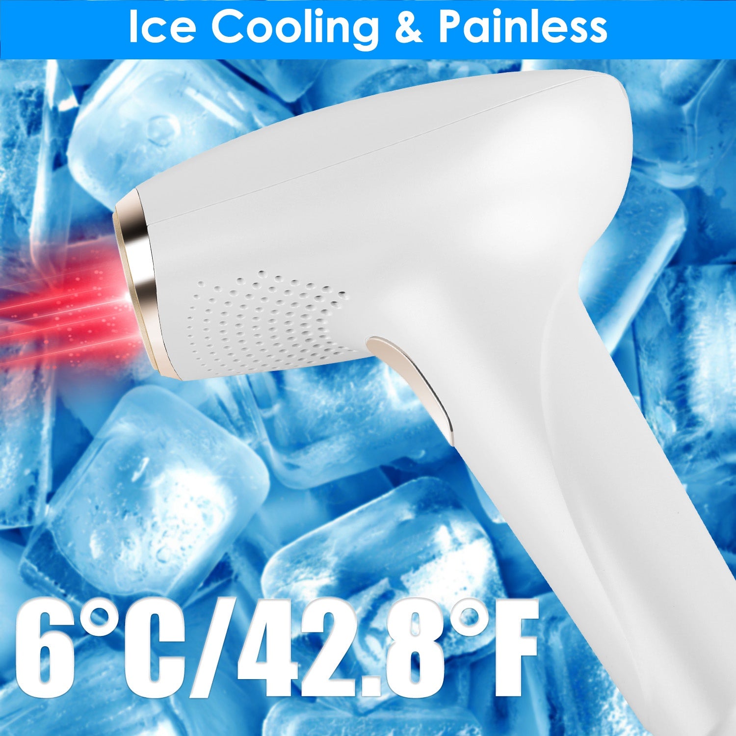 3 In 1 Ice Cooling Laser Hair Removal Painless Permanent At - Home IPL Hair Removal With 999,999 Flashes 9 Energy Levels 2 Modes For Armpits Legs Arms Bikini Line - 5 - CJ