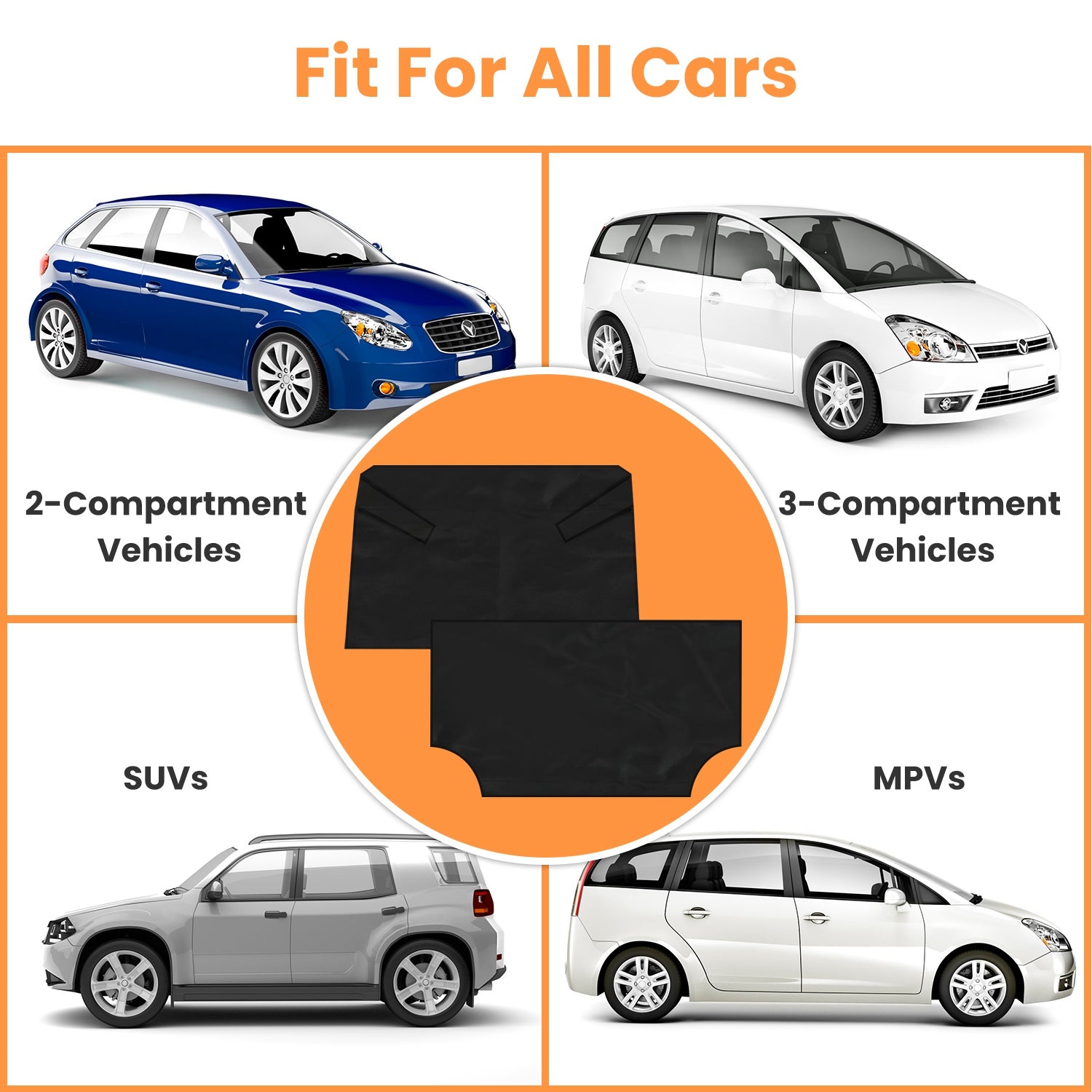 1Set Magnetic Car Windshield Cover Front Rear Car Windshield Protector Against Snow Sun Dirt Leaves Fit For All Cars Oxford Fabric Waterproof Heat - Resistant - 5 - cjdropshipping