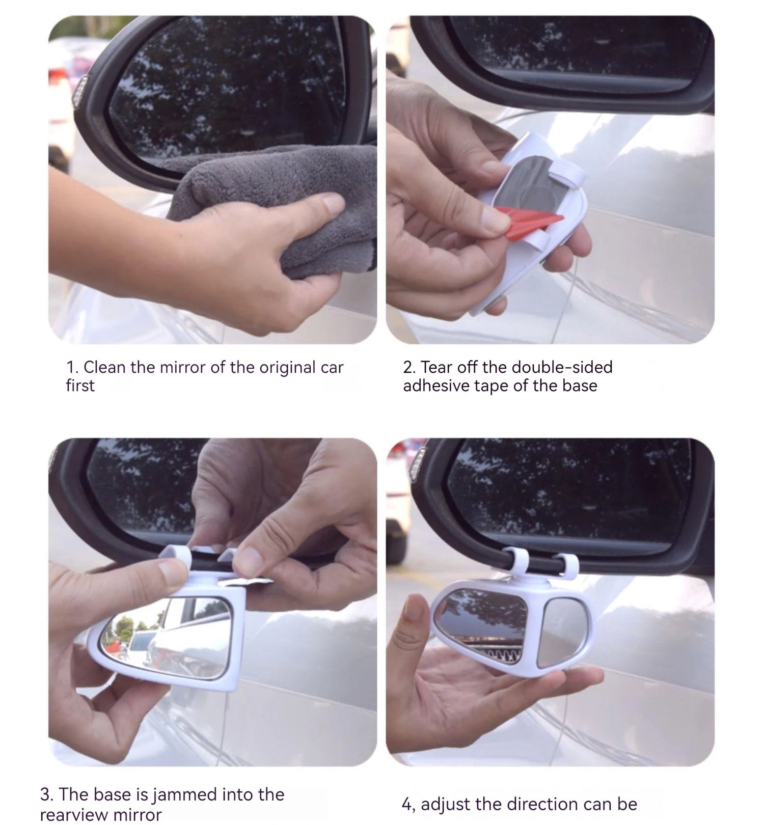 Car Reversing Small Round Mirror Front And Rear Wheel Wide - Angle Mirror Double - Sided Auxiliary Rearview 360 Adjustable Wide Angle Side Rear View Mirror For Car - 5.0 - CJ