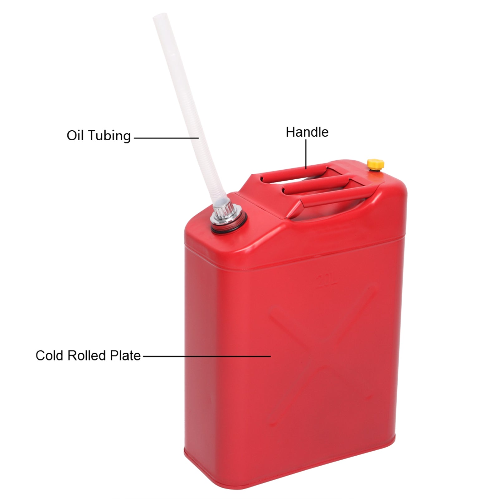 20L 0.6mm Oil Drum Red With Plastic Oil Pouring Pipe - 5 - CJ