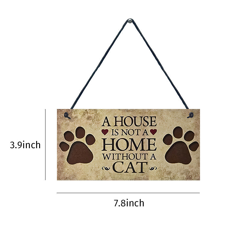 Wooden Cat Pendant For Pets Vintage Style - 0 - CJ