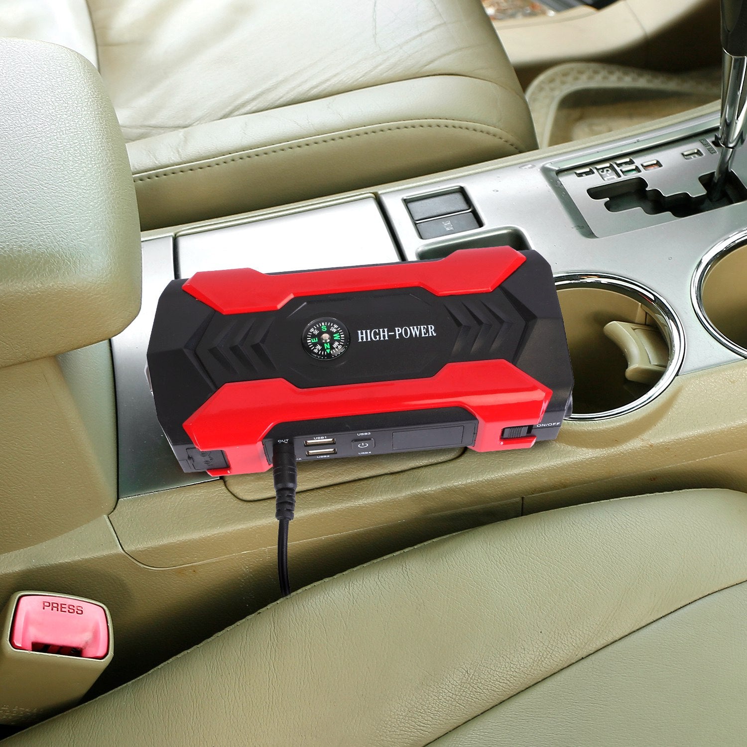 Car Jump Starter Booster 800A Peak 28000mAh 12V Battery Charger Up To 6.0L Gas Or 3.0L Diesel Engine With LCD Screen 4 Modes LED Flashlight - 5 - CJ