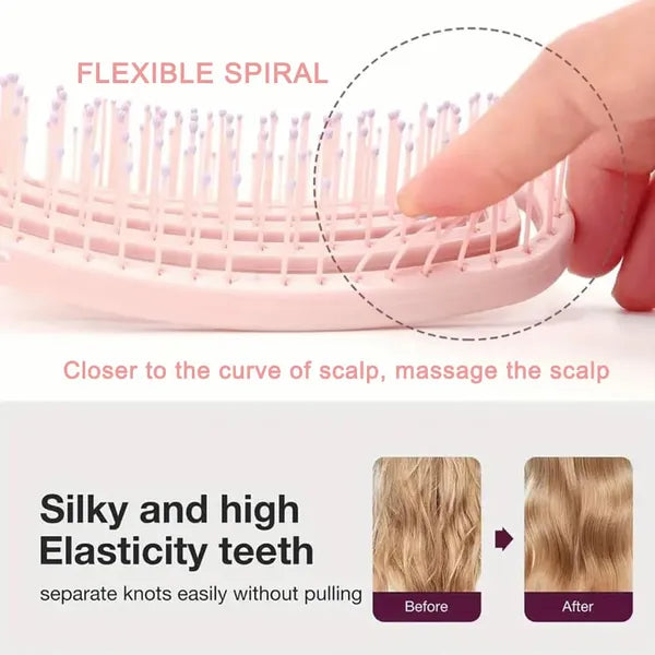 2PCSCurl Hair Brush, Curly Defining Brush, Vented Hair Brush For Shaping, Detanging And Defining Curls For Women And Men Less Pulling - 5 - CJ