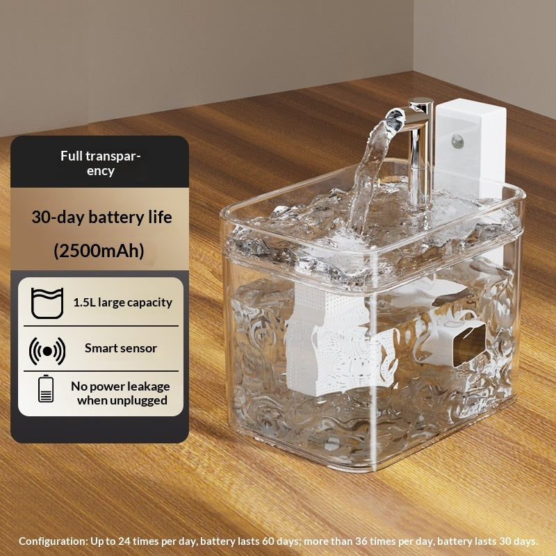 Cat Water Fountain Wireless Sensor Pet Smart Drinking Fountain - 0 - CJ
