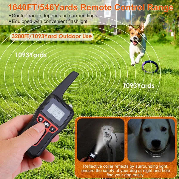 3280FT Dog Training Collar IP67 Waterproof Pet Beep Vibration Electric Shock Collar - 5 - CJ