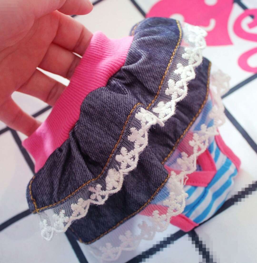 Female Dog Aunt Physiological Pants Panties - 0 - CJ - Denim - XL - CJGD124485828BY