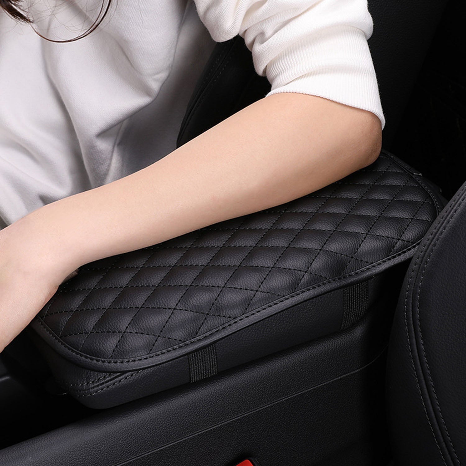 1Pc Car Armrest Pad Cover PU Leather Auto Center Console Seat Box Cover Protector Car Accessories Armrest Cushion Pad Fit For Vehicle SUV Truck Car - 5 - CJ