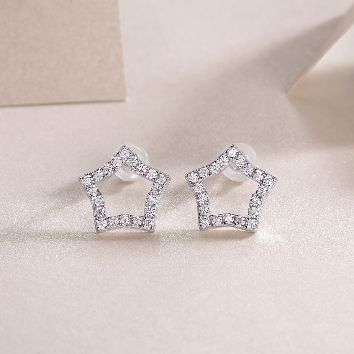 1Tonight New Star - S925 Moissanite Sterling Silver Earrings With Platinum - plated Stud Earrings, Fashionable, Trendy And Affordable Jewelry Prohibit Tk Sales - 5 - cjdropshipping