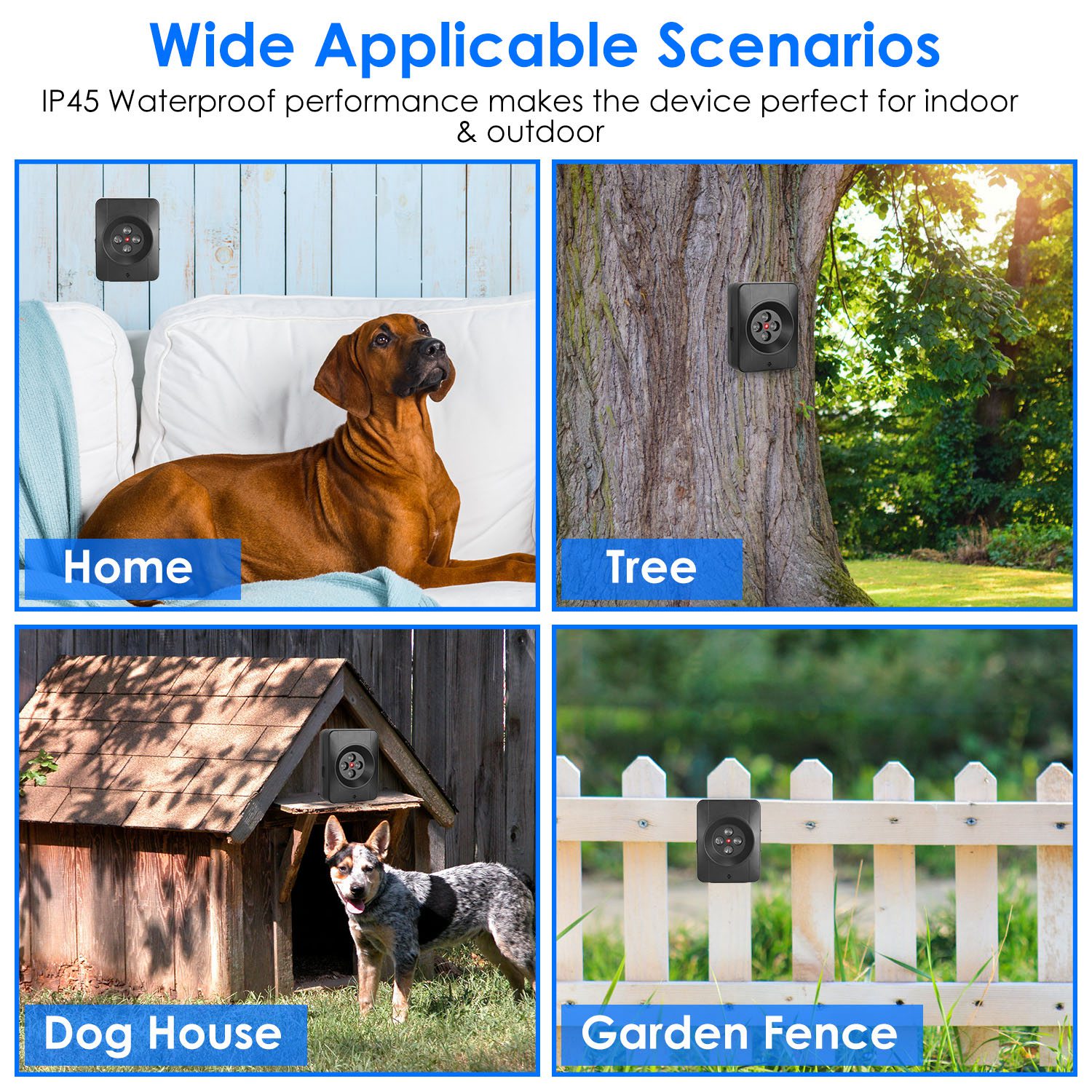 1Pc Ultrasonic Anti Barking Device Indoor Outdoor Dog Bark Control With 3 Frequency Levels Max 32.8Feet Sensing Distance For Most Dog Sizes - 5 - CJ
