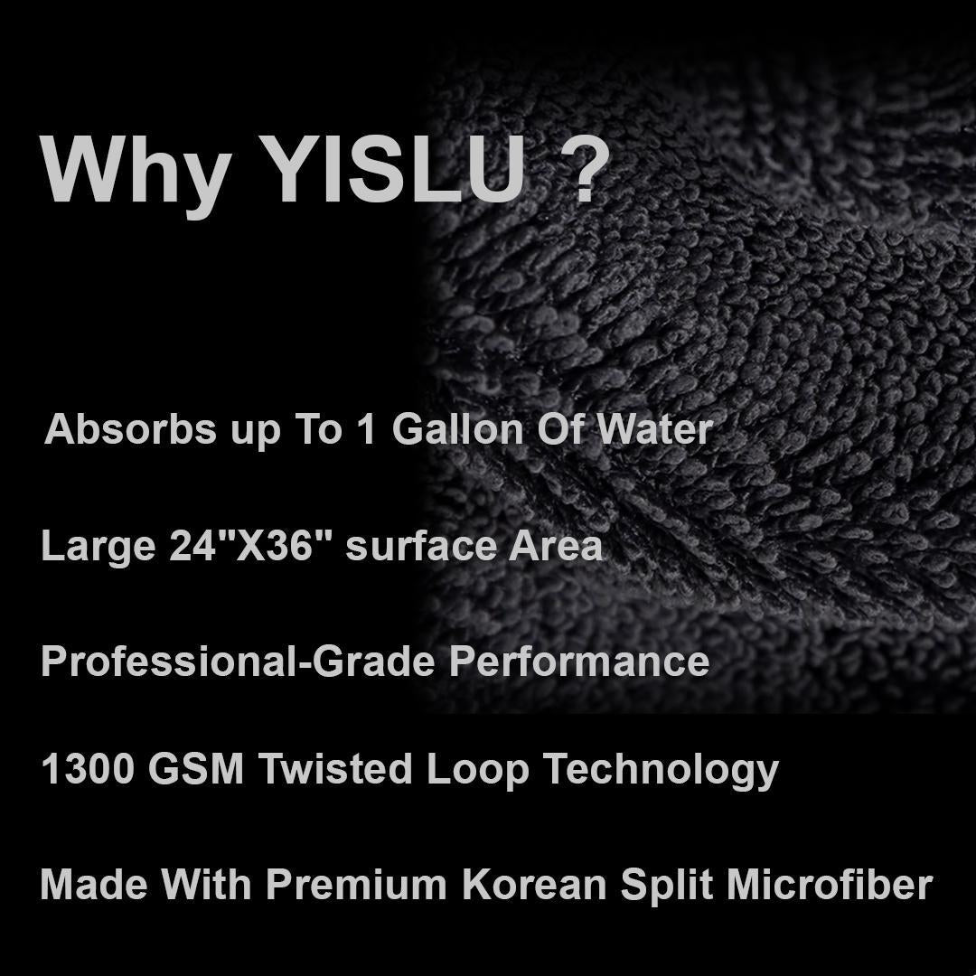 24x36in YISLU Drying Towel - Super Absorbent Car Drying Towel, Woven With Twisted Microfiber, 1300 GSM High Quality Microfiber 70 30 Mixed Twisted Microfiber - 5 - CJ