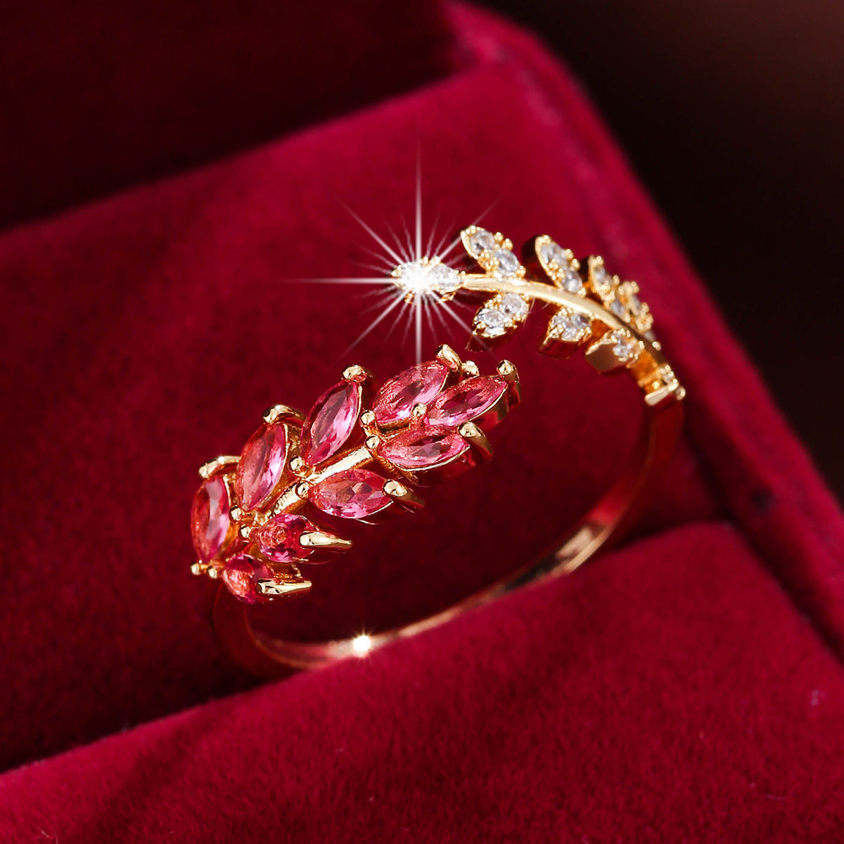Simple Fashion Creative Leaf Wheat Ring - 0 - CJ