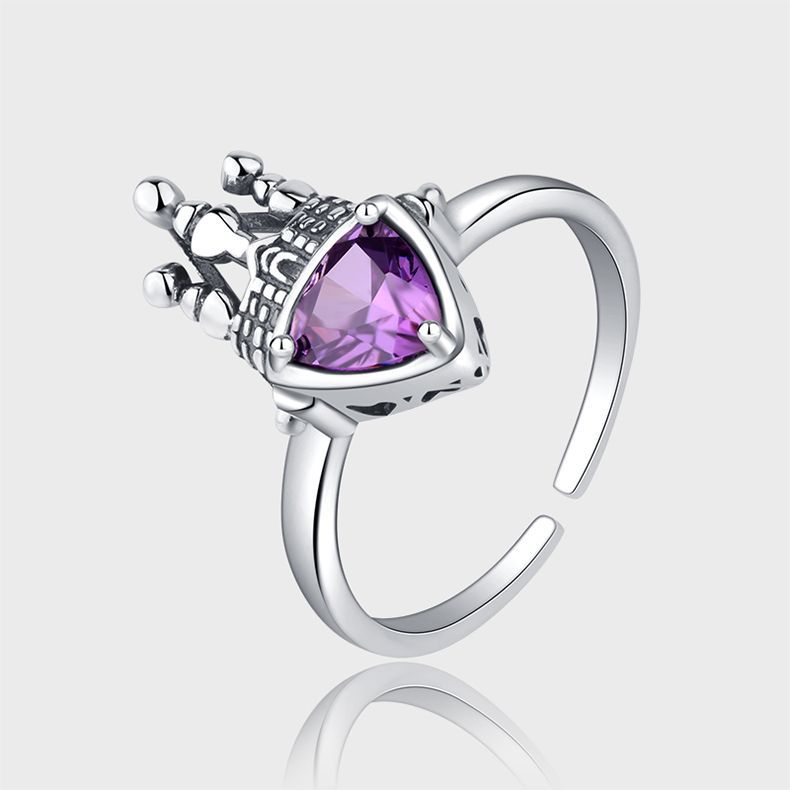 925 Sterling Silver Castle Love Ring - 4 - CJ