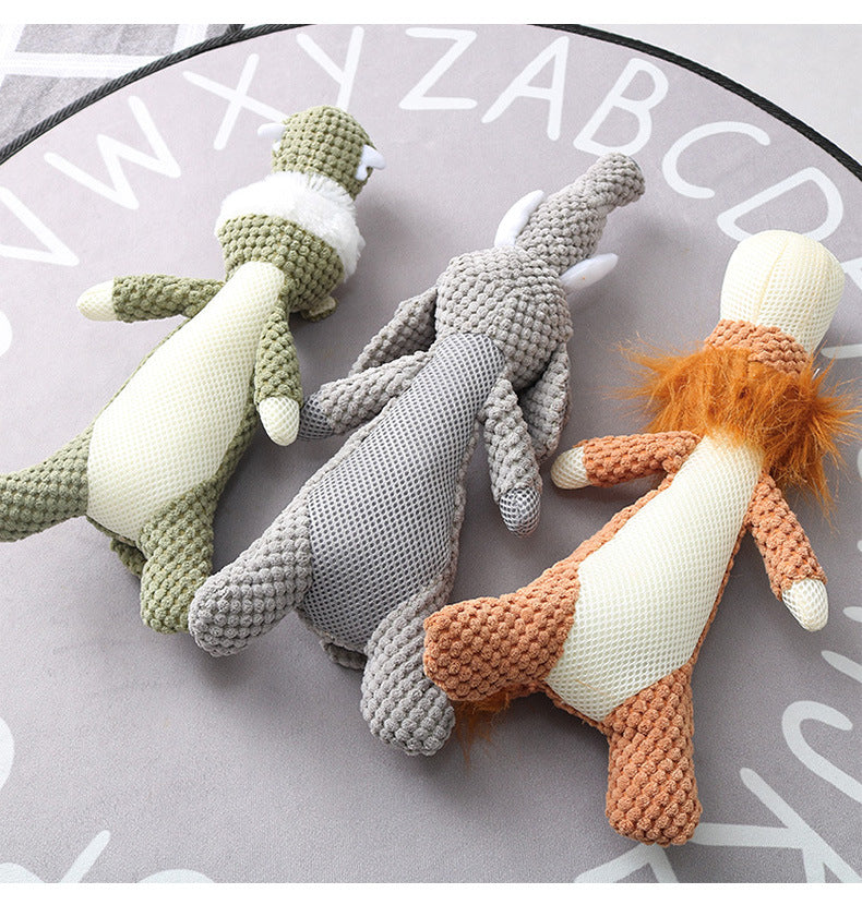 Plush Cartoon Puppy Dog Toy Pet Dog Chew Squeak Toys For Small Dogs Teeth Grinding Pet Products Dog Accessories - 5 - CJ