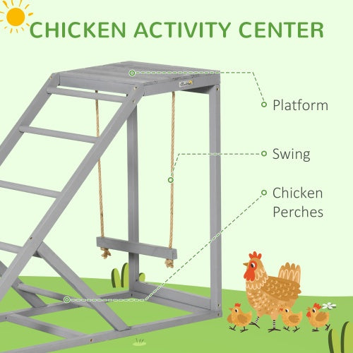 Swing Set With Chicken Perch And Hen Ladder, Chicken Coop Toys - 5 - CJ