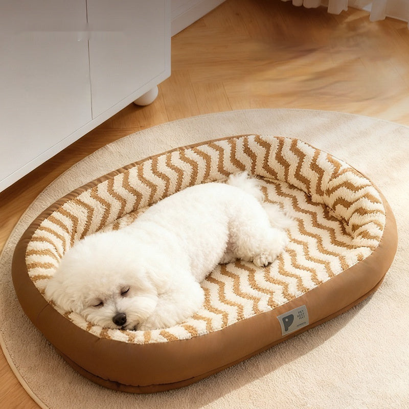 Oval Plush Bed For Cats And Dogs To Keep Warm In Fall And Winter - 0 - CJ