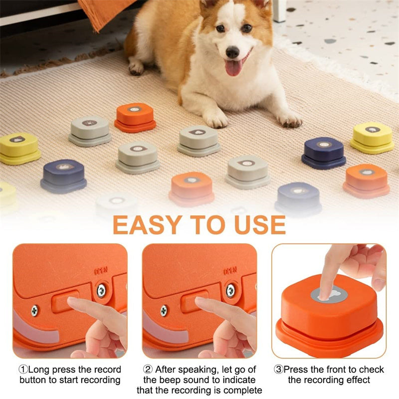 4 Colors Pet Communication Button One - click Prevent Physical Inactivity Recordable Dog Talking Button Toy Cat Toy Pet Products - 0 - CJ