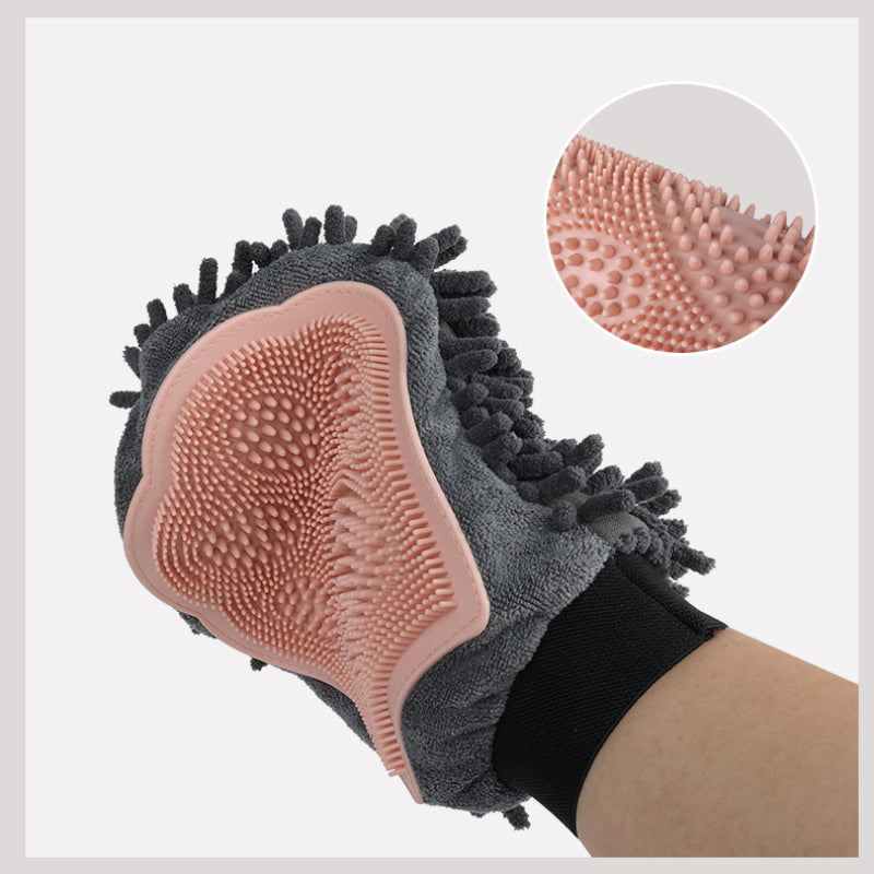 Pet Bathing Brush 2 - in - 1 Grooming Glove Elegant Dog Grooming Tool For Brushing, Massaging, And Drying Pet Grooming Kit For Dog Cat 2 - Sided Bathing Brush Cleaning Massage Glove - 5 - CJ