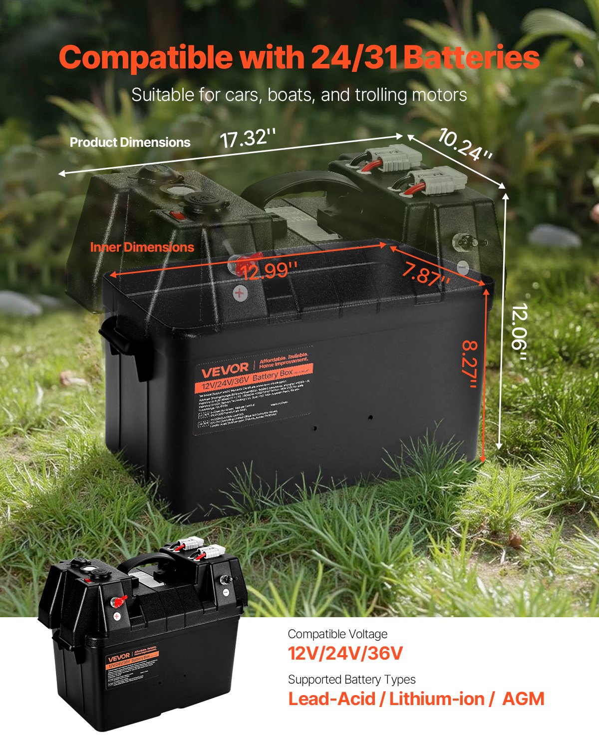 Battery Box Group 24/31 Smart Battery Box 12V/24V/36V For Trolling Motor - 5 - CJ