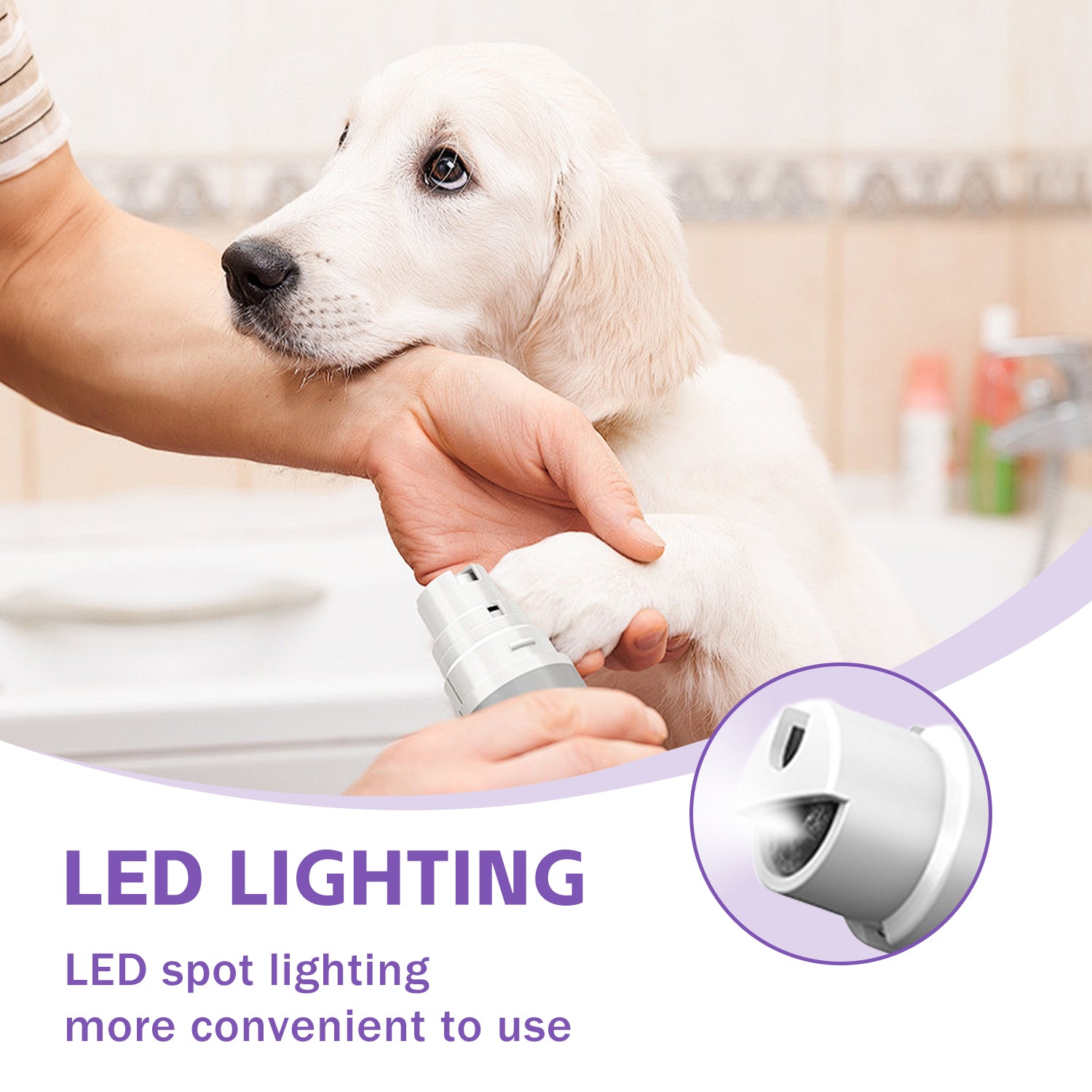 Cat Nail Clippers & Dog Nail Clippers Trimmers For Large Medium Small Dogs Cats Claw Trimmer Quick Sensor And Safety Guard USB Rechargeable With LED Lights Dogs Nail Trimmer - 5 - CJ