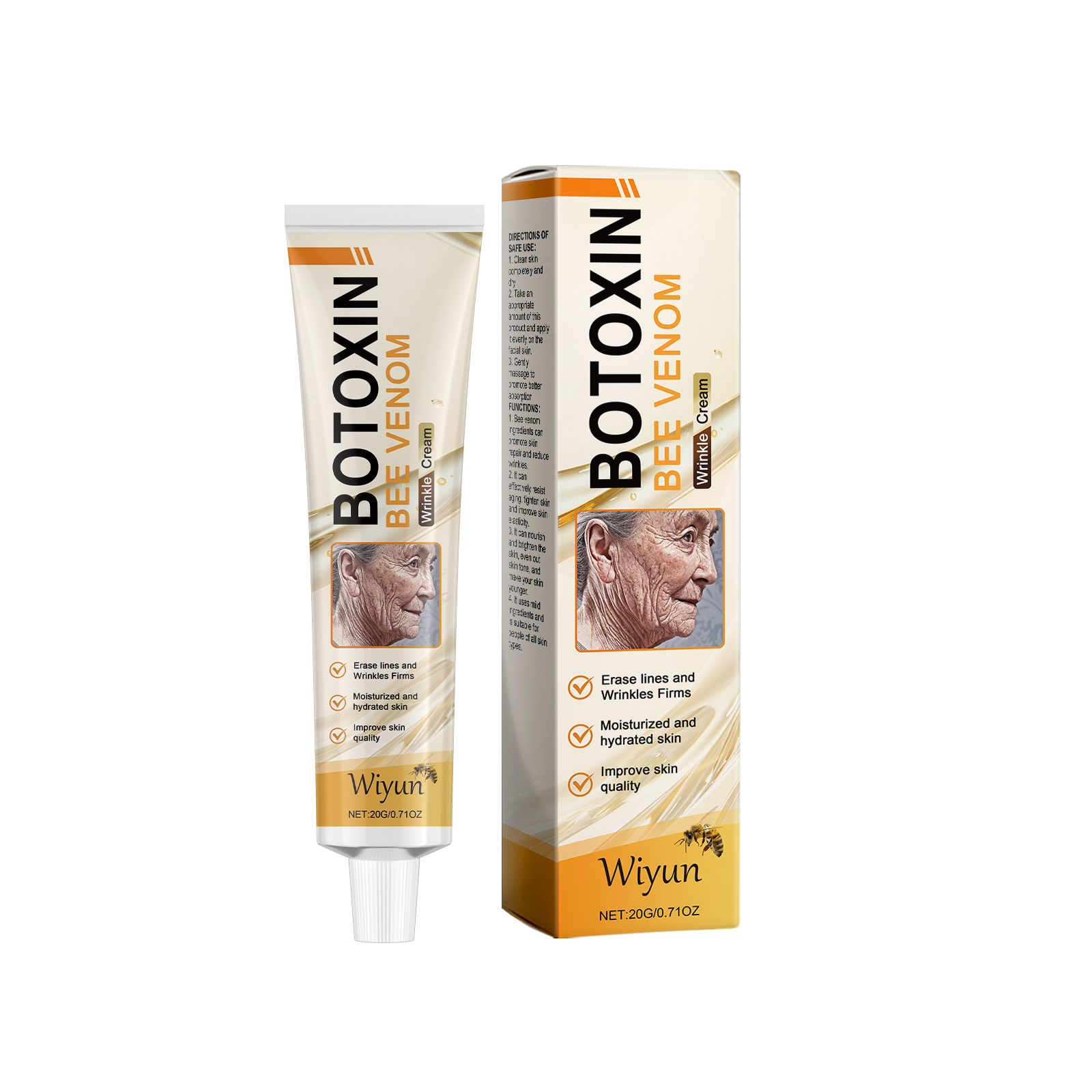 Wiyun Bee Venom Skin Care Cream, Gentle Nourishing Care Facial Skin Moisturizing Hydrating Tender Skin Care Cream - 5 - CJ