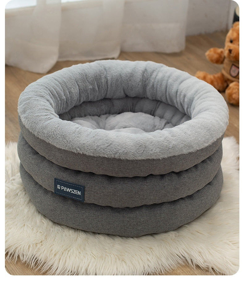 Round Pet Bed Winter Thickened Large Kennel - 0 - CJ