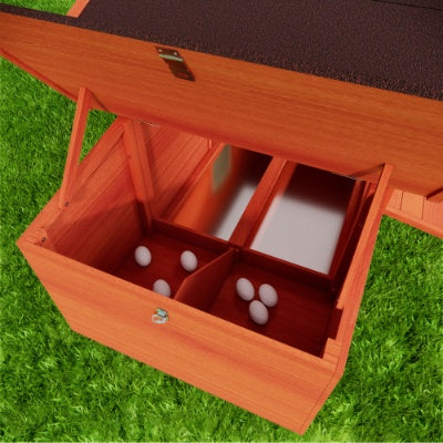 Large Wooden Chicken Coop Outdoor Hen House Poultry Cage For Outdoor With 2 Sides Nesting Boxes,2 Free - range Doors Leakproof Tray - 5 - CJ