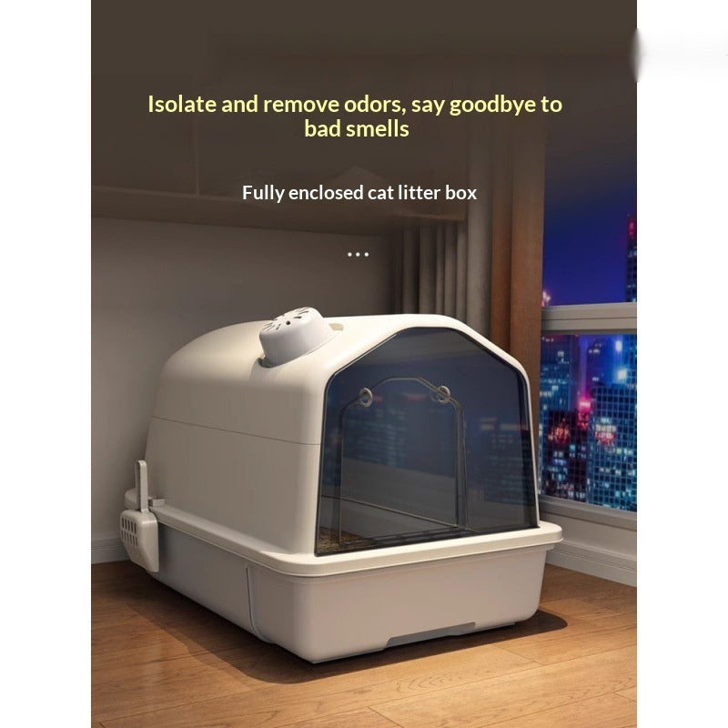 Fully Enclosed Odor Proof Litter Box For Cats - 0 - CJ