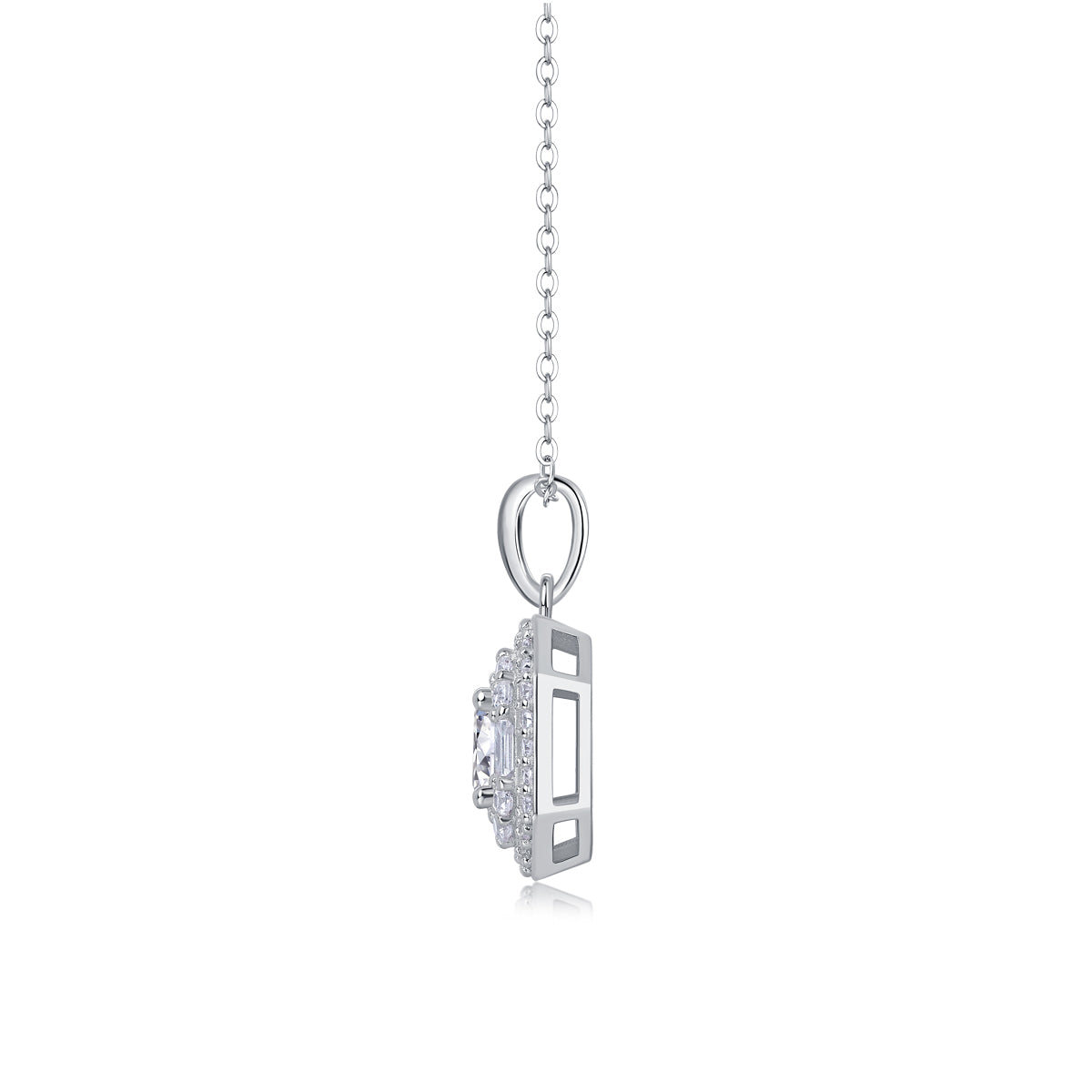 1Small Square Bag - A Fashionable And Luxurious Diamond Jewelry Piece Set With 1 - carat Moissan Diamond S925 Sterling Silver And Platinum - plated Pendant Prohibit TikTok sales - 5 - CJ