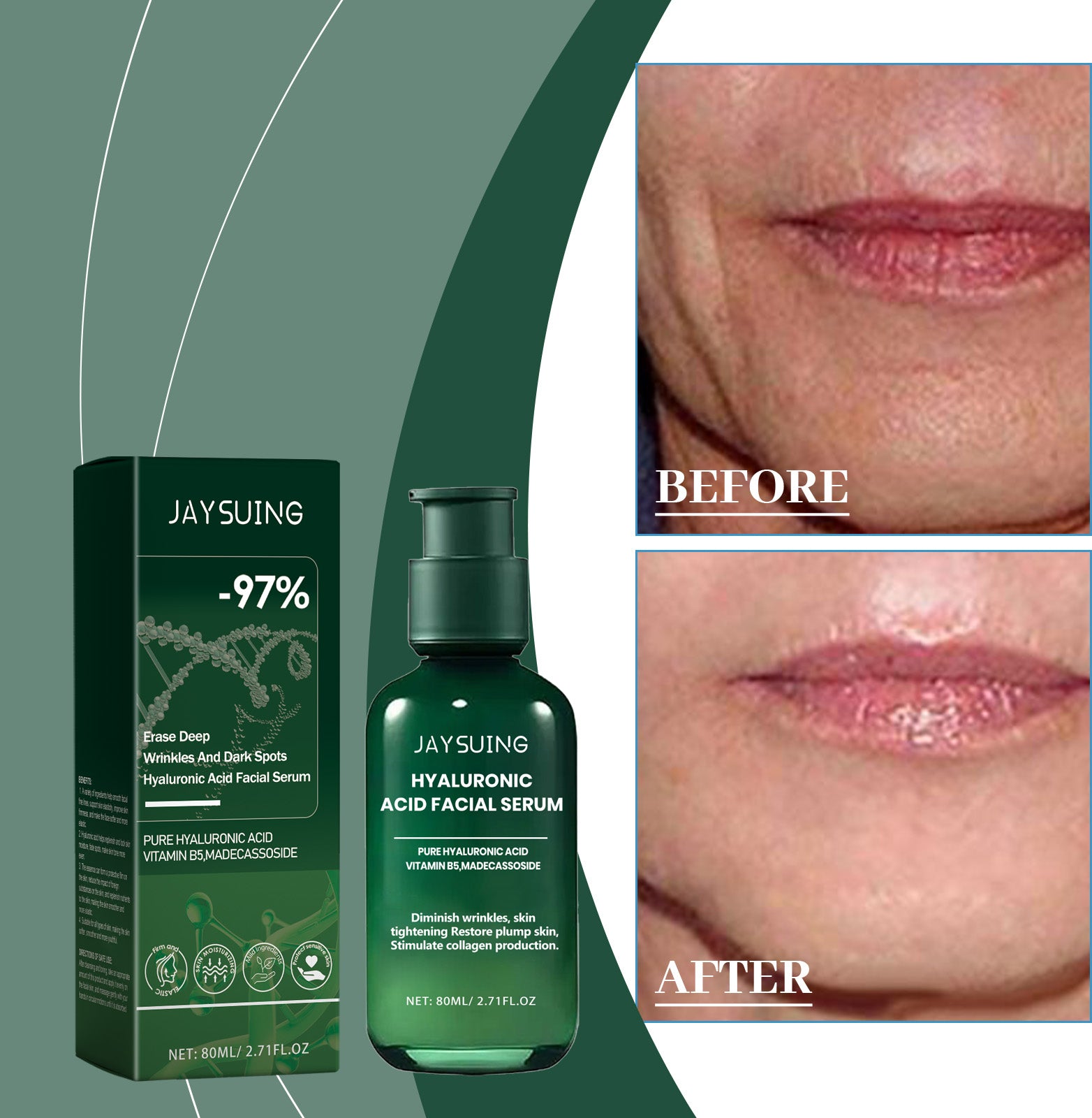 Jaysuing Moisturizing Serum, Brightening And Hydrating Skin Care Serum For Facial Wrinkles - 5 - CJ