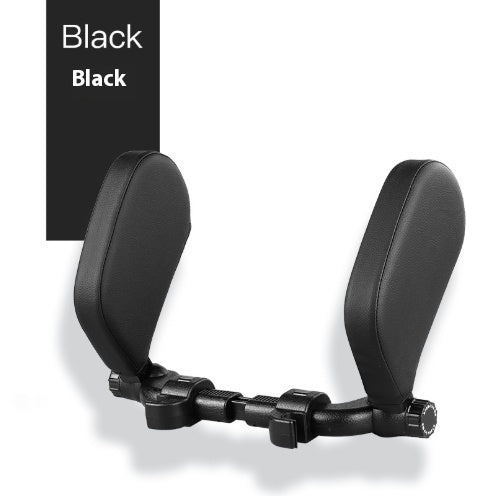 Car headrest pillow Sleep Adjustable Side Car Soft Travel Seat Headrest Auto Leather Support Neck Pillow Cushion car accessories - 0 - CJ - Black - CJQCQCQC00615 - Black