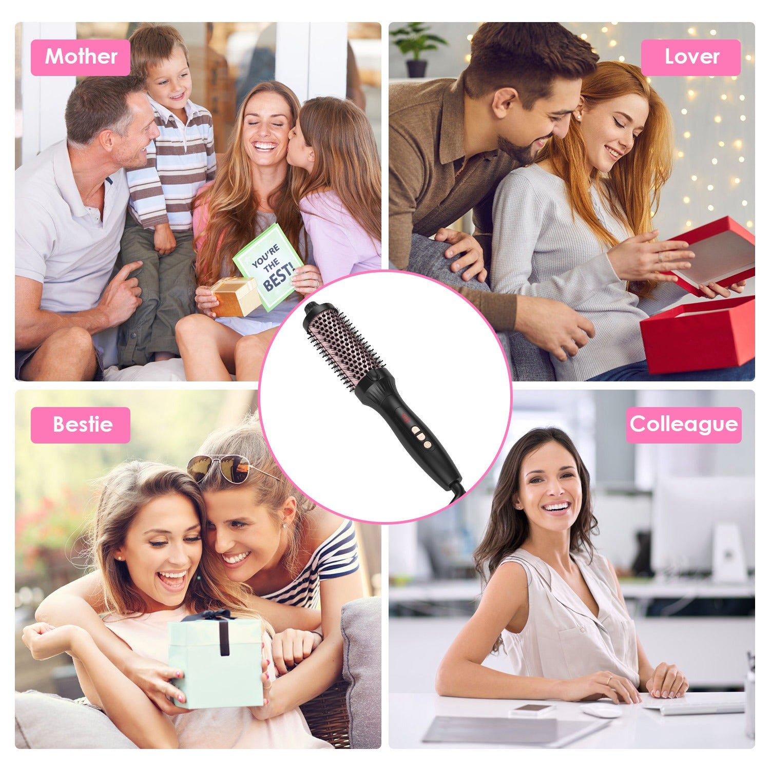 1Pc 3 In 1 Thermal Brush Hair Curler Brush Hair Curler Straightener With 10 Heating Levels 30S Fast Heating Fit For All Hair Types For Home Travel - 5 - CJ