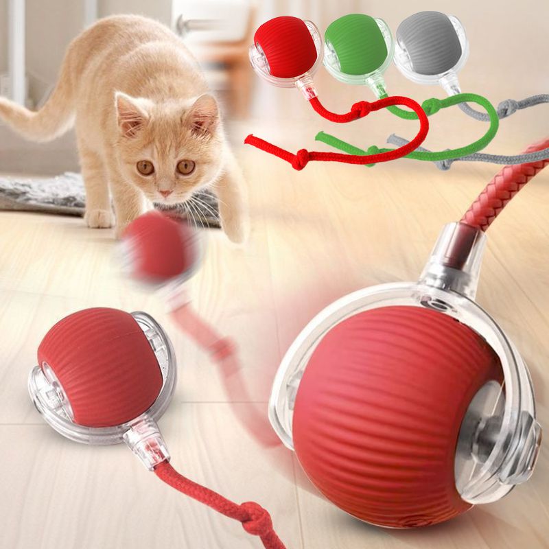 Cat Interactive Ball Toys Automatic Rolling Ball For Kitten Rechargeable Smart Pet Electric Toys With Teaser Sensor Cat Ball Toy - 4 - CJ