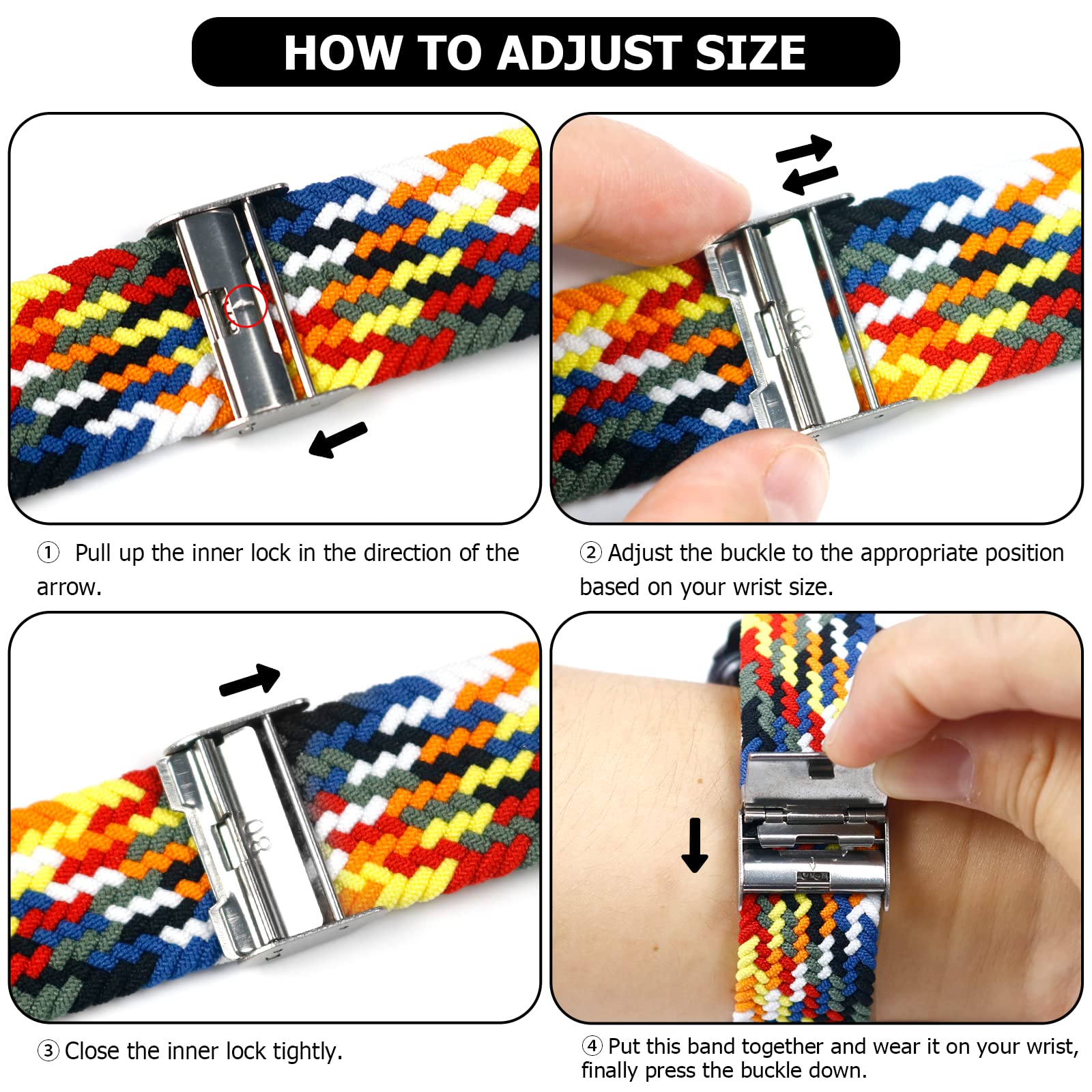 Nepfaivy Compatible With Apple Watch Band - 38mm 40mm 41mm 42mm 44mm 45mm 49mm Braided Stretchy Sport Band For Apple Watch Series SE 8 7 6 5 4 3 2 1, Women Men Nylon Fabric Elastic Loop Breathable Wat - 5 - CJ