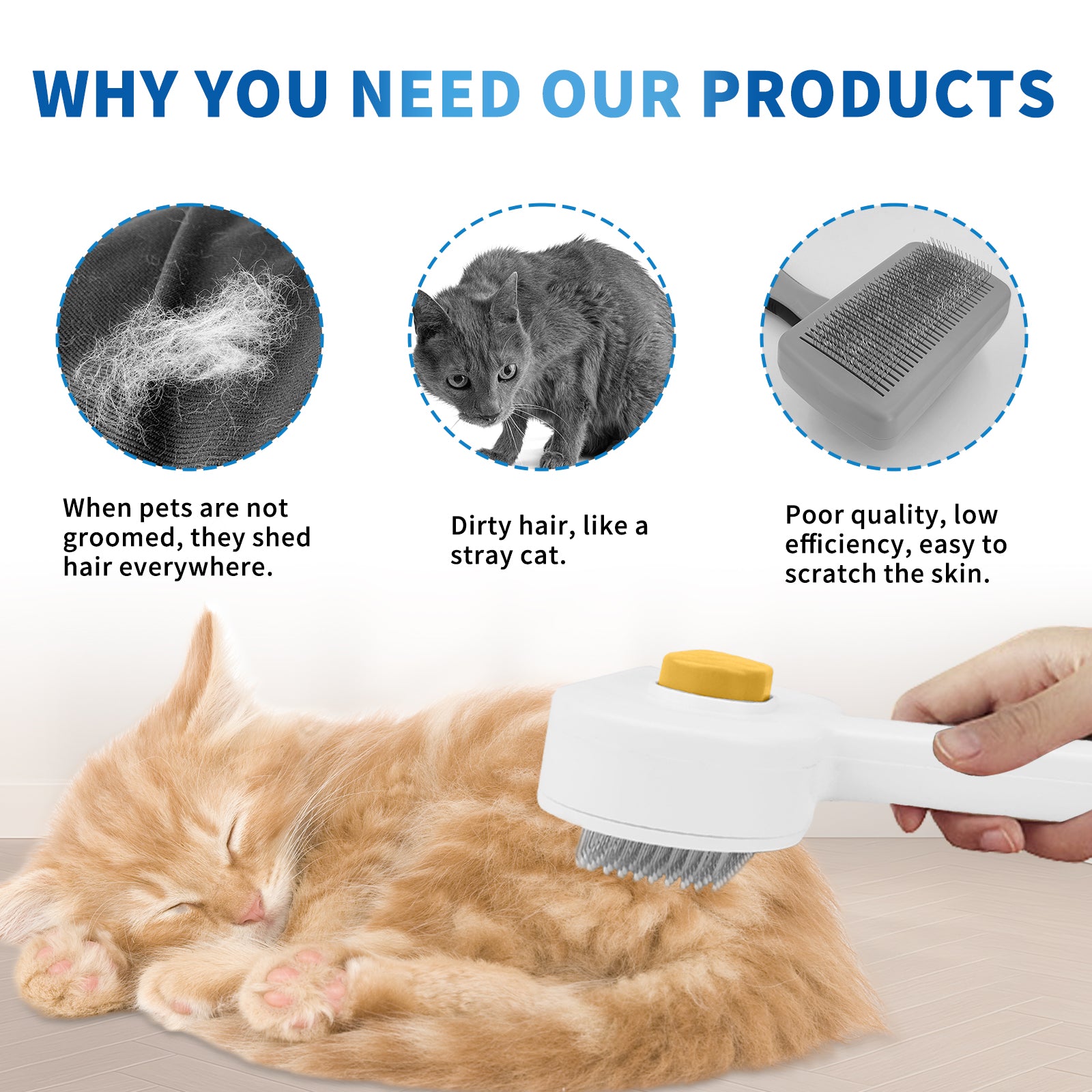 Efficient Universal Pet Hair Removal Comb, Gently Smoothing Out The Tangled Hair Of Your Beloved Pet, Carefully Caring For Every Gentle Touch - 5 - CJ