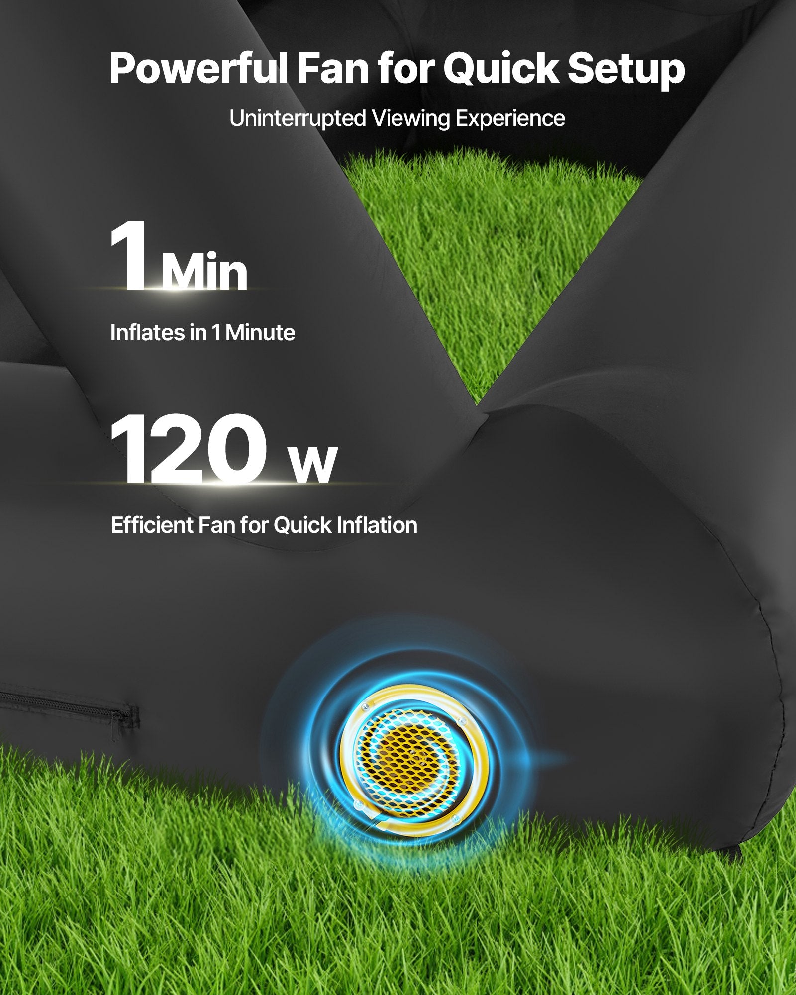 14FT Inflatable Projector Screen, Inflatable Movie Screen Outdoor With 120W Air Blower Projector Screen Oxford Fabric Material Blow Up Screen For Outdoor Backyard, Home Theater, Theme Party - 5 - CJ