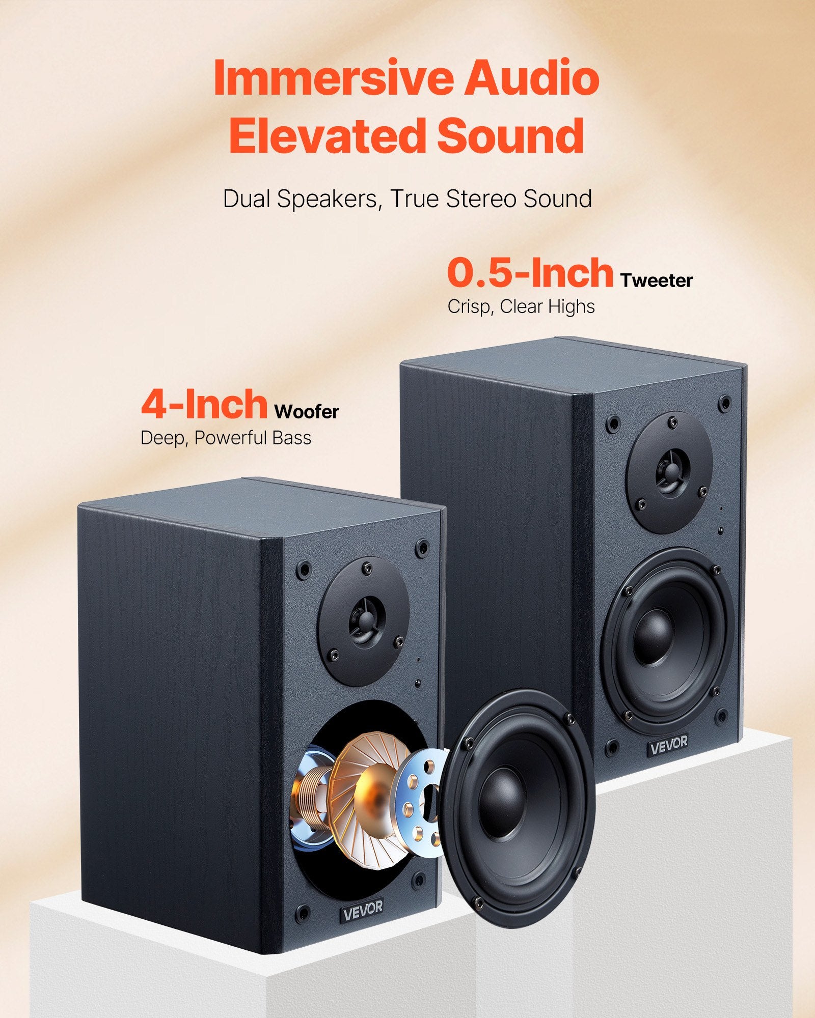 Active Powered Bookshelf Studio Monitor Speakers 20W X2 Bluetooth Coaxial Stereo - 5 - cjdropshipping
