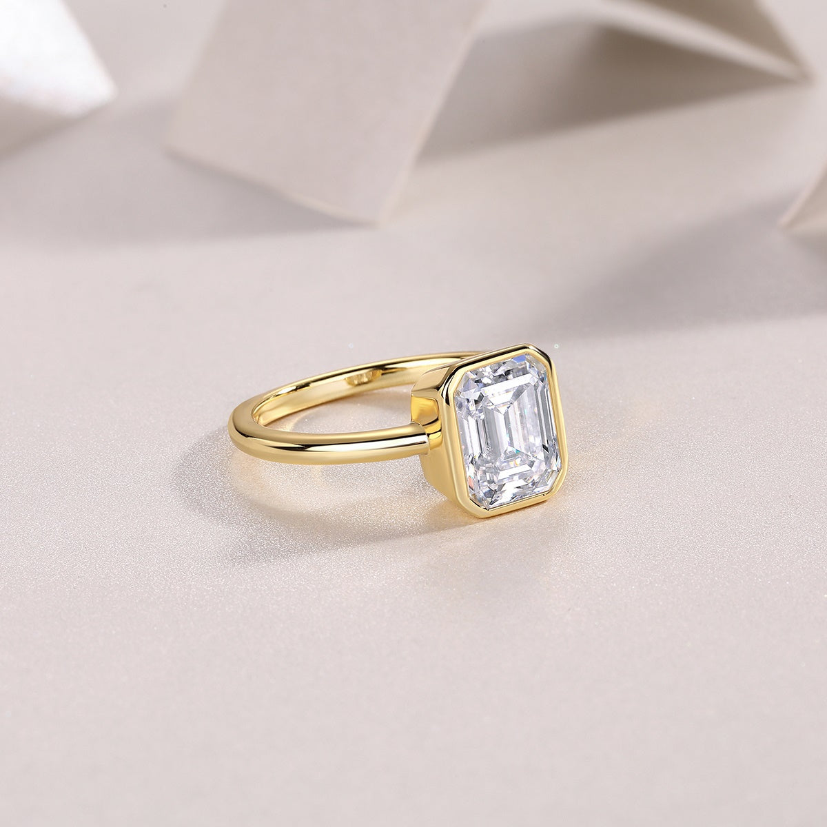 1Pagoda - A Fashionable Diamond Jewelry Piece Set With Moissanite S925 Sterling Silver And Gold - plated Diamond Ring Prohibit TikTok sales - 5 - CJ